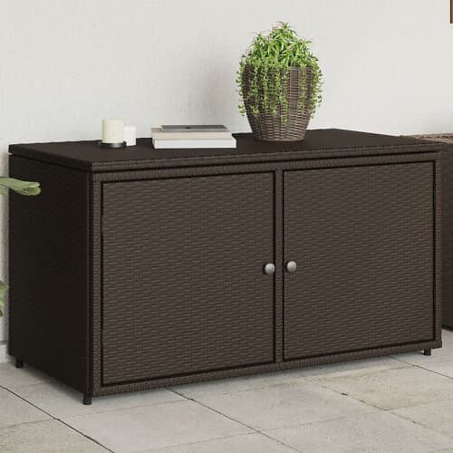 vidaXL Trädgårdsskåp brun 110x55x60,5 cm konstrotting 365568