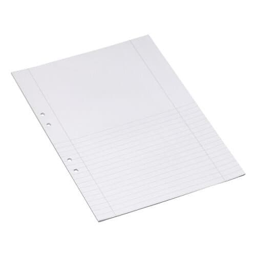 Bantex Arbetsblad A4 ½ sida linj 9mm h 500/fp