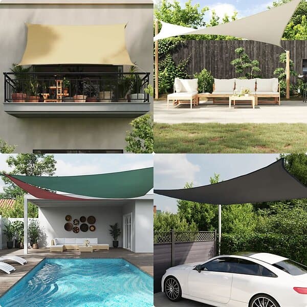 vidaXL Solsegel ljusgrå 2x2x2 m 100% polyesteroxford 4000909