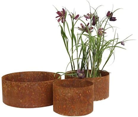 ELDgarden Kruka rund rost 3-set