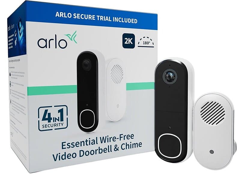 Arlo Essential 2 2K Doorbell W. Chime