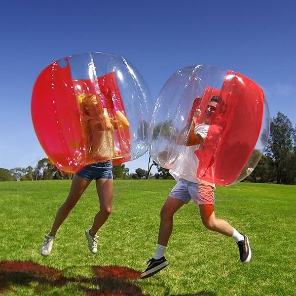 24.se Bumperball uppblåsbar bubbeldräkt i vuxenstorlek Röd