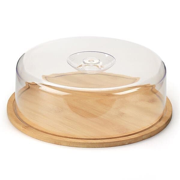 24.se Smörbricka av bambu med lock 28x28x9,1cm