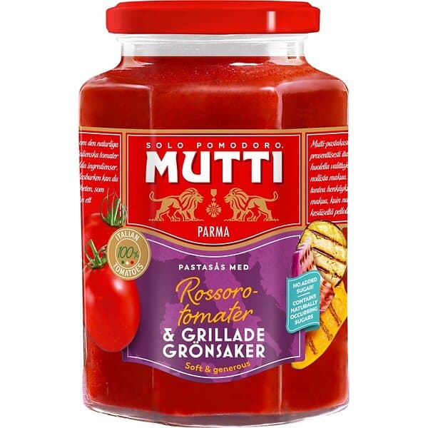 Mutti Pastasås med Rossorotomater & Grillade Grönsaker 400g