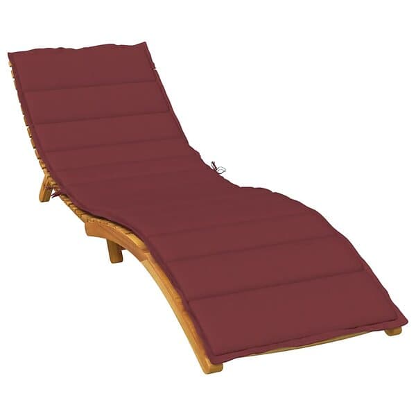 vidaXL Solsängsdyna melerad vinröd 200x60x4 cm tyg 4002518