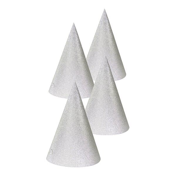 Partyhattar Silver Glitter 4-pack