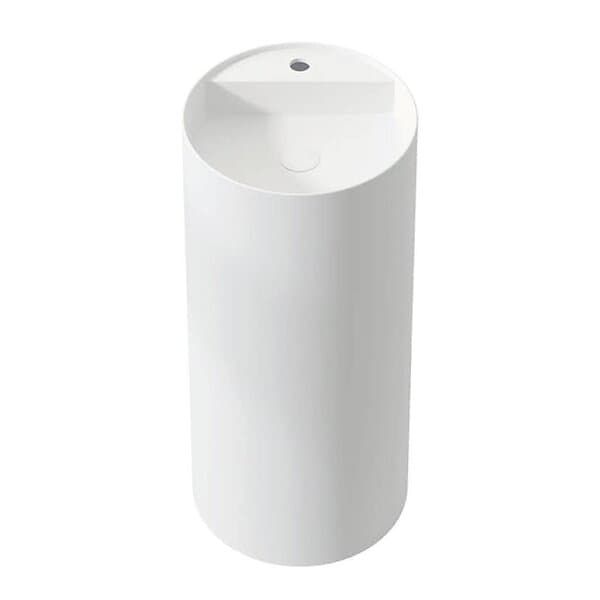 Lavabo Golvstående Tvättställ Como med Blandarhål Ø390 mm Solid Surface Ø39 søjlehåndvask hanehul,hvid 23014