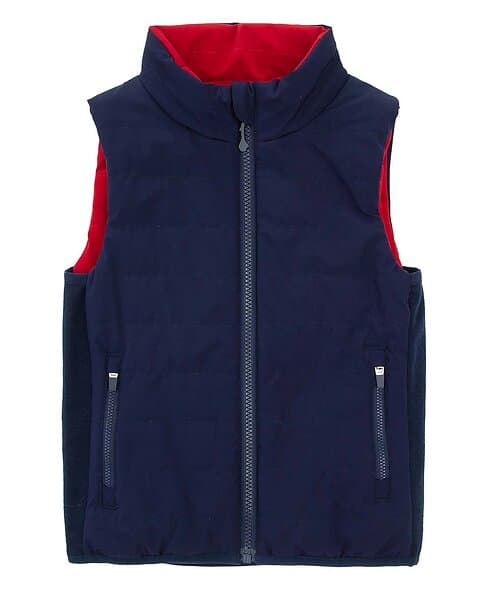 Woolland Kongsvinger Vest Reversible JR Blue Ink/Chili (Storlek