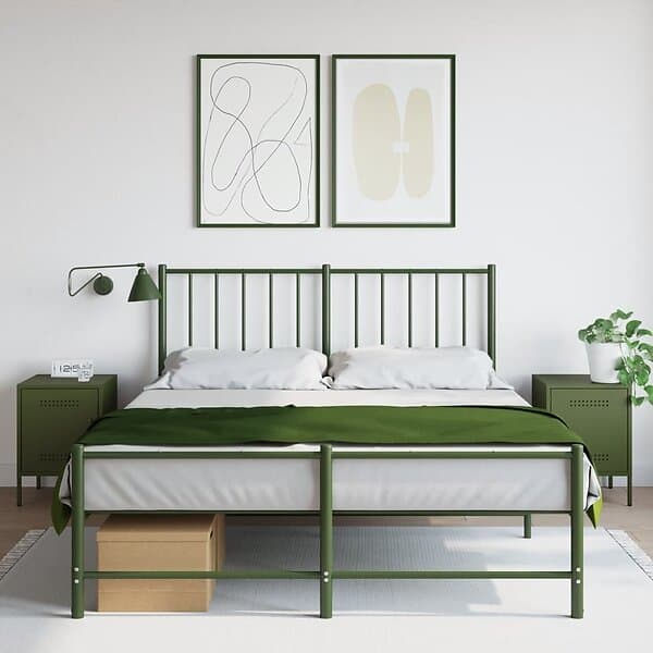 vidaXL Sängskåp 2 st olivgrön 36x39x50,5 cm stål 842919