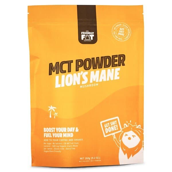 The Friendly Fat Company C8 MCT-Pulver m Lions Mane Mushroom 200g