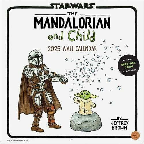 Star Wars The Mandalorian and Child 2025 Wall Calendar