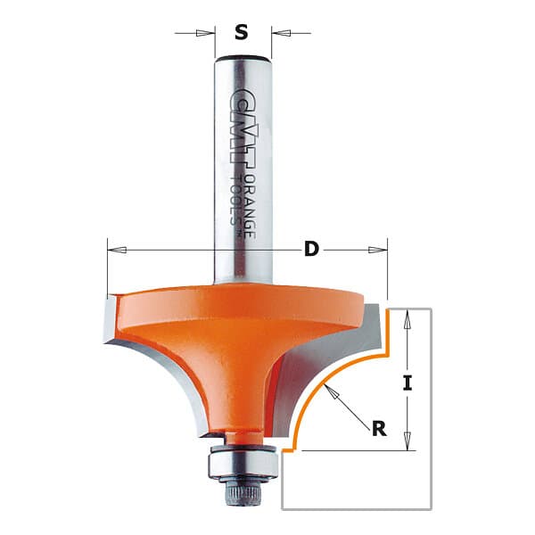 CMT Avrundningsfräs ; S=8 mm; D=15,9 mm; med kullager