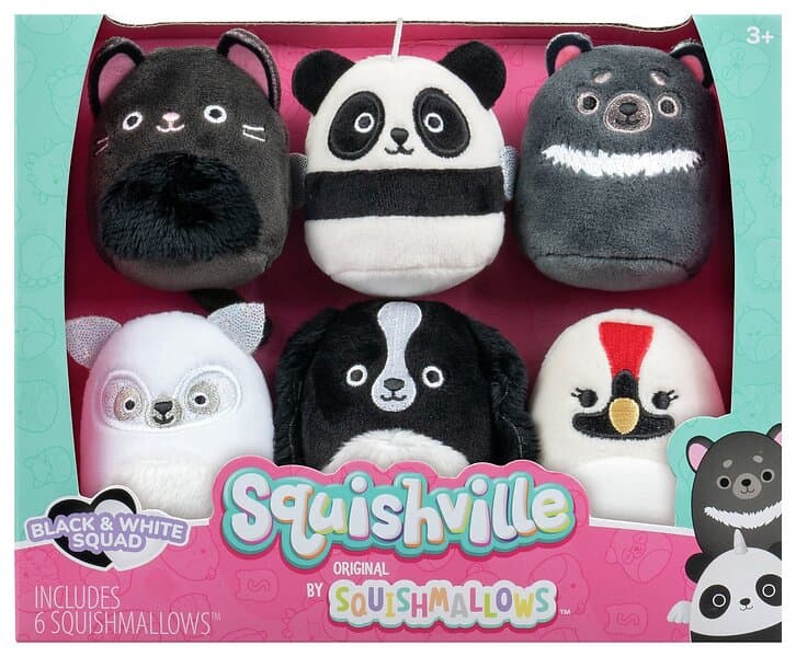 Jazwares Squishville 6-pack, Black and White Squad