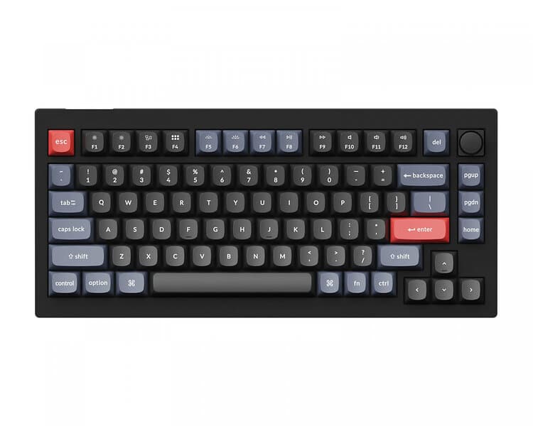 Keychron V1 75% Tangentbord Knob Version RGB Hotswap [K Pro Red]