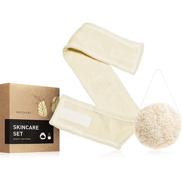 BrushArt Home Salon Skincare Set Headband & Konjac Sponge Set 