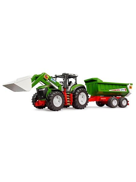 Bruder Roadmax tractor with frontloader and tipping trailer toy