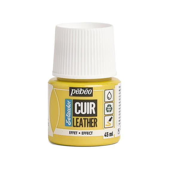 Pebeo Cuir Leather Duochrome 45ml läderfärg, färgar även PU läder – gul & lila