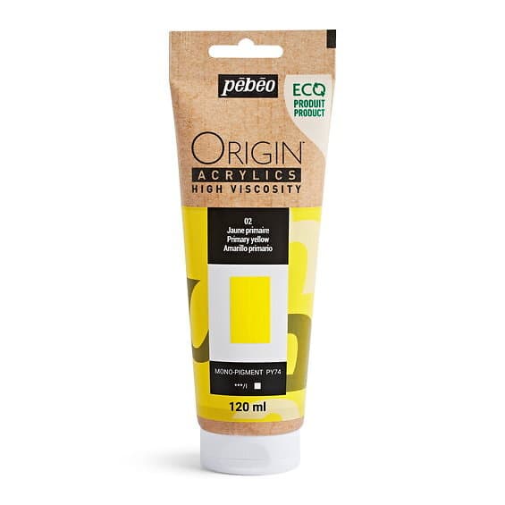 Pebeo Origin Acrylic 120ml Primary yellow 02