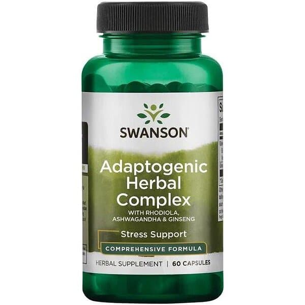 Swanson Adaptogenic Herbal Complex with Rhodiola, Ashwagandha & Ginseng 60 caps