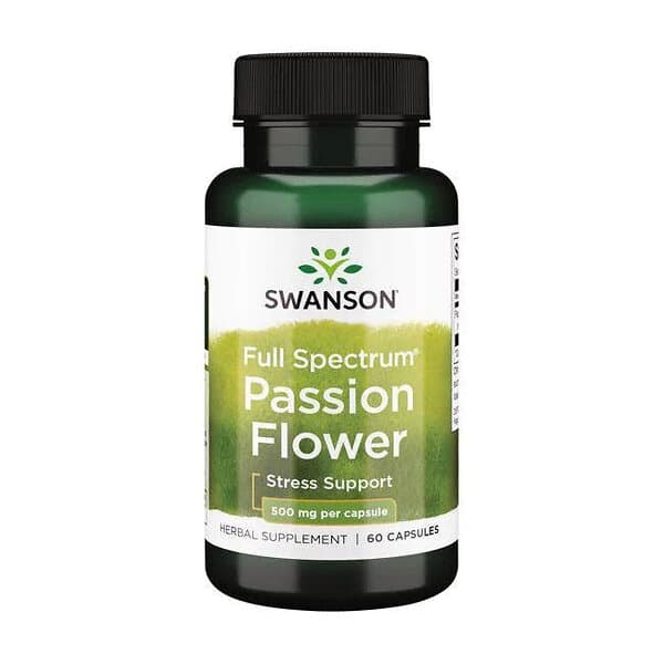 Swanson Full-Spectrum Passion Flower, 500mg 60 caps