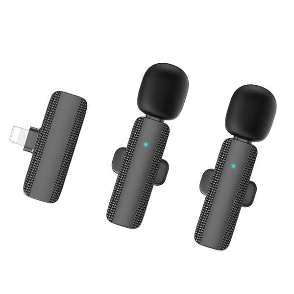 MTK Trådlös Lavalier Lapel Mikrofon & Mottagare för iPhone 2 +1
