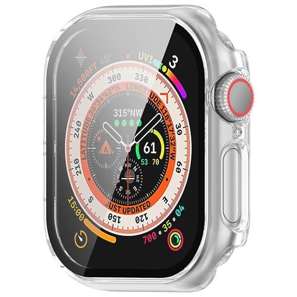 Apple Watch Series 10 46mm Heltäckande skal med inbyggt skärmskydd, transparent