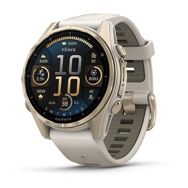Garmin Fēnix 8 Sapphire Amoled Soft Gold 43mm Limestone Strap