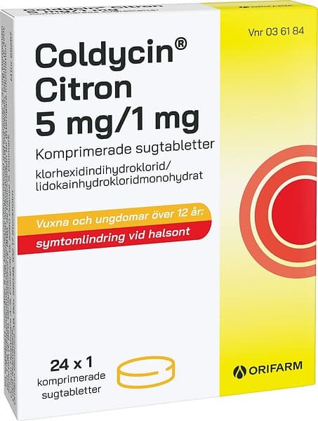 Coldycin Citron 5 mg/1 mg 24 sugtabletter