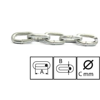 Habo Kjetting 4 Mm Kort Lenke 2m