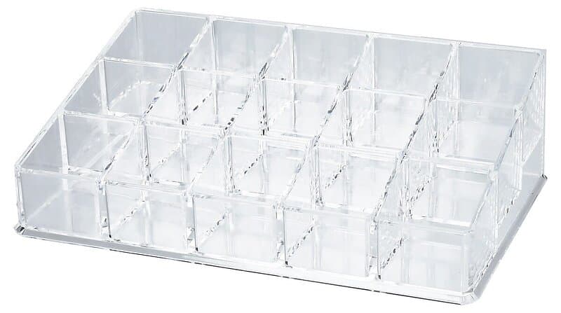 Clas Ohlson Makeup-organizer 15 fack, klar plast