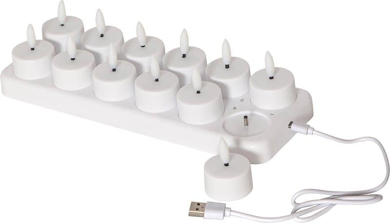 Star Trading uppladdningsbara LED värmeljus 12-pack