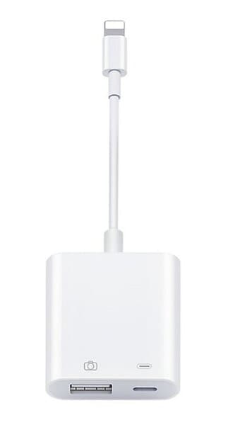 SiGN Lightning & USB Kamera Adapter 5V, 1A Vit