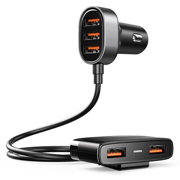 Joyroom smart car charger 5x USB 6,2 A with Extension Svart