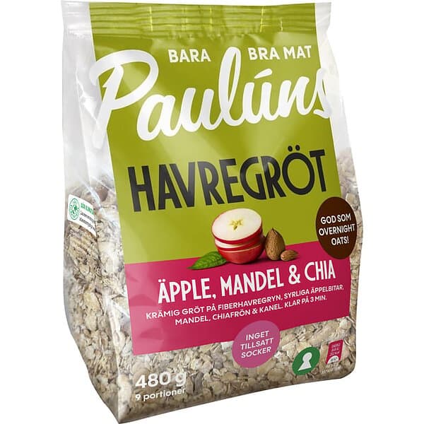 Paulúns Havregröt Äpple, Mandel & Chia 480g