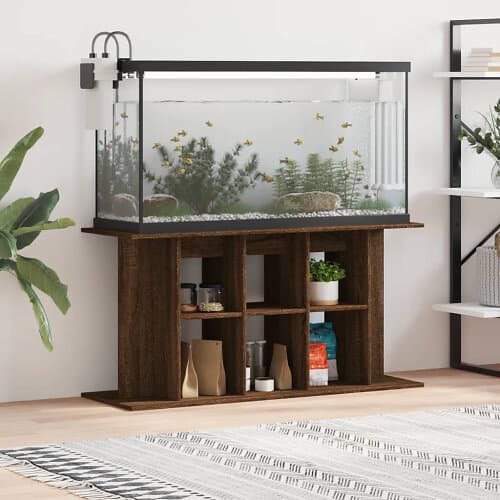 vidaXL Akvariebänk brun ek 120x40x60 cm konstruerat trä