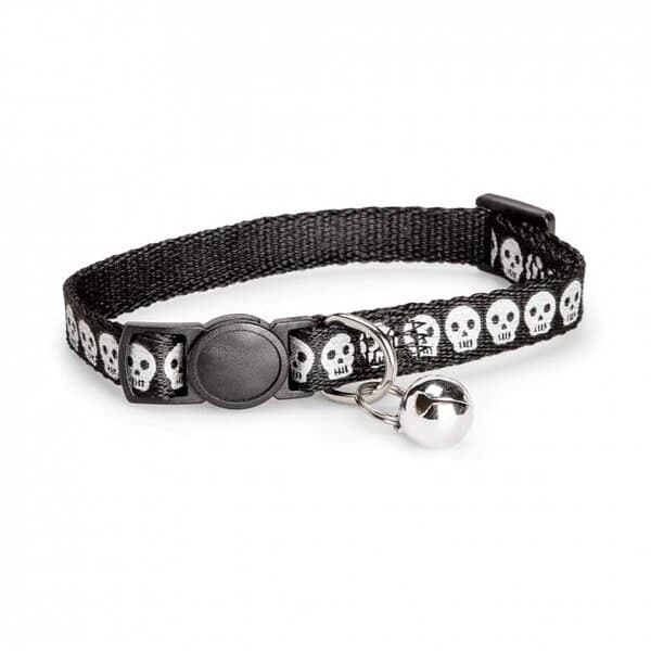 Basic Cat Reflective Halsband Dödskalle Svart