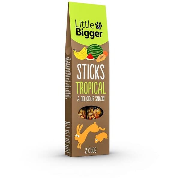 Little&Bigger Sticks Smådjur Tropisk 2x60g