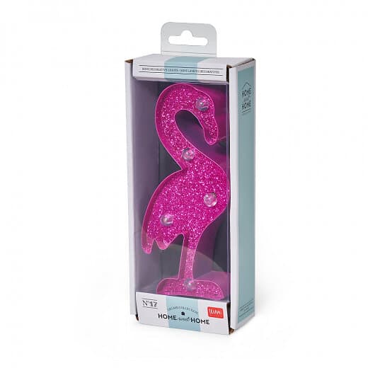 Legami Mini Lampa, Flamingo med glitter