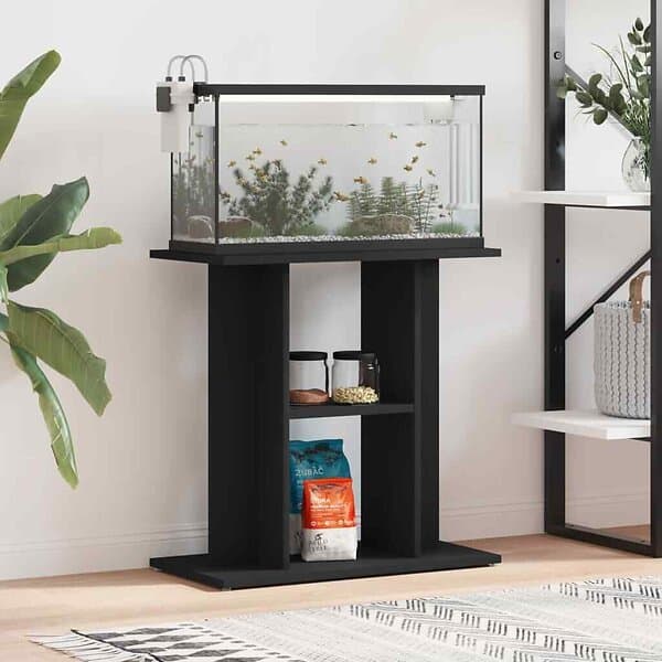 vidaXL Akvariebänk svart 60x30x60 cm konstruerat trä
