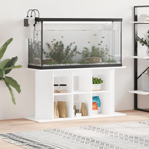 vidaXL Akvariebänk vit 120x40x60 cm konstruerat trä