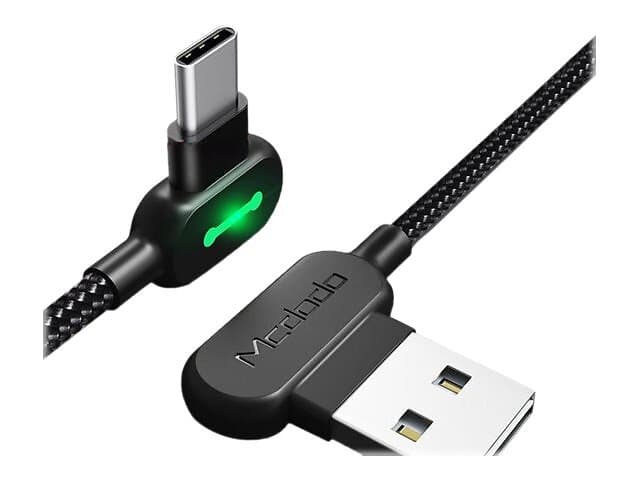 Mcdodo USB till USB typ-C-kabel 90° vinklad, LED-indikator, 1,8m