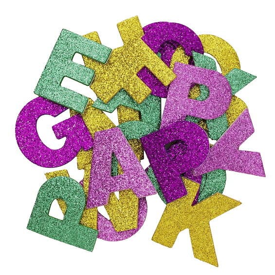 Panduro Hobby Funky Foam självhäftande dekorgummi glitterbokstäver A-Z, 100 st.