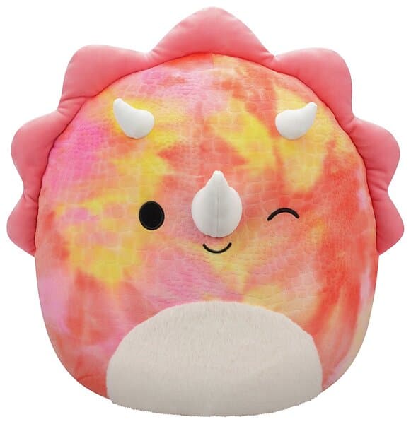 Squishmallows Trinity The Winking Pink Tie-Dye Triceratops 40cm