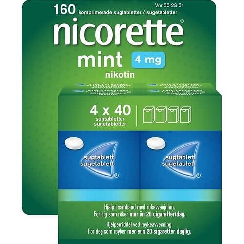 Nicorette Mint Sugtablett 4 mg Sugtablett Nikotin 4 x 40 st