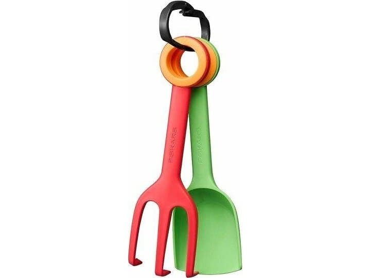 Fiskars MyFirst trädgårdsset spade kultivator röd/grön