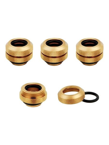 Corsair Hydro X Series XF Hardline 12mm OD Fitting Kølevæske system tilpasning 4-pack Guld