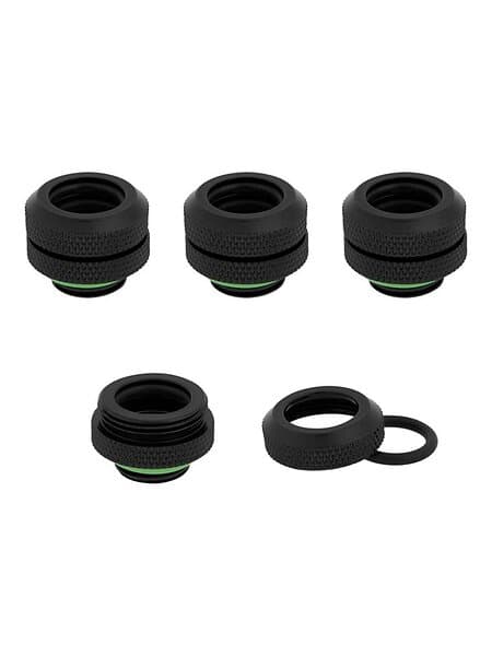 Corsair Hydro X Series XF Hardline 12mm OD Fitting Kølevæske system tilpasning 4-pack Sort