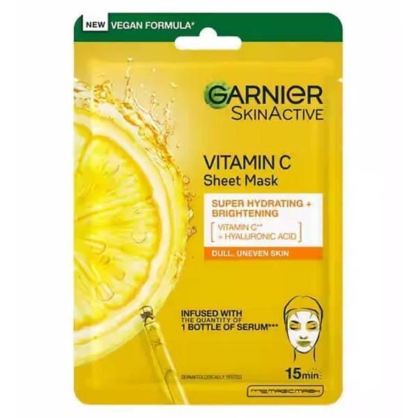 Garnier Skinactive Super Brightening Vitamin C Sheet Mask 2 x 28g