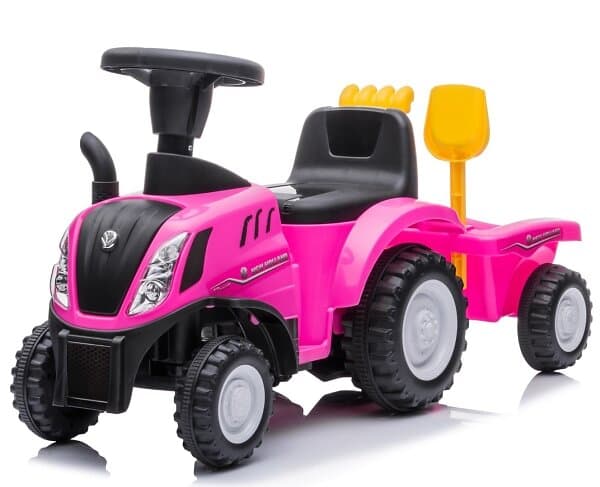 MegaLeg New Holland T7 Vandringstraktor Med Släp Och Verktyg, Rosa