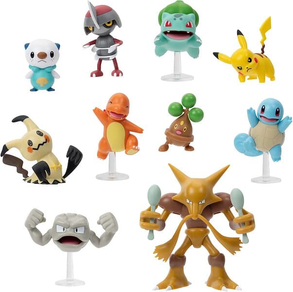 Pokémon Battle Figure Multi-pack 9 Pokemon-figurer 5 cm och Alakazam 11 cm